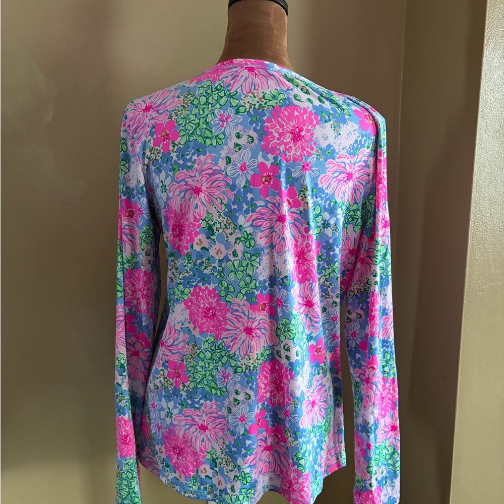 Lily Pulitzer PJ knit LS Henley top - Picture 2 of 5